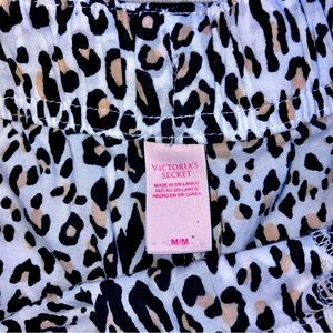 Retro Victoria's Secret Gray/White Leopard Print Pajama Lounge Sleep Shorts M
